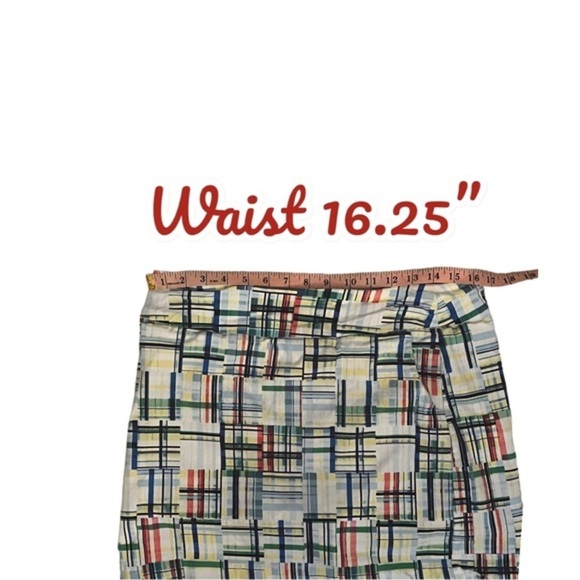 Zac & Rachel Madras Pull-On Skort Plaid Multi Red Blue White Green Yellow Sz. 10 - Picture 8 of 15